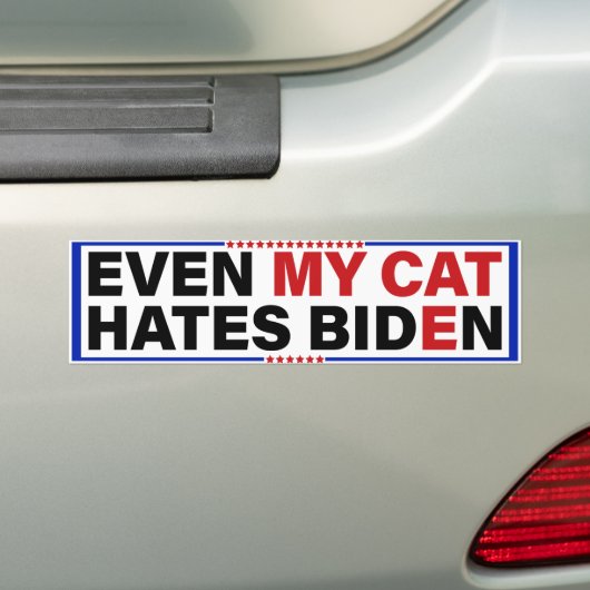 Zelfs mijn kat hates Biden - eigenaar van anti-Bid Bumpersticker (Op auto)