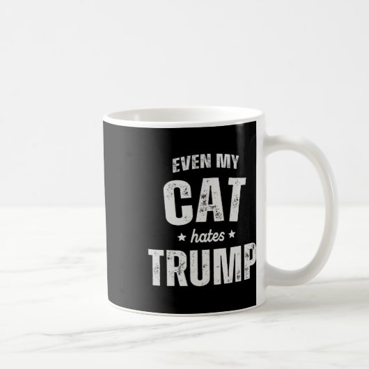 Zelfs mijn kat heeft een hekel aan Trump Anti Pres Koffiemok (Rechts)