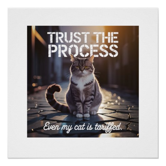 Zelfs Mijn Kat Is Belast - Vertrouw Op Het Proces Perfect Poster (Voorkant)