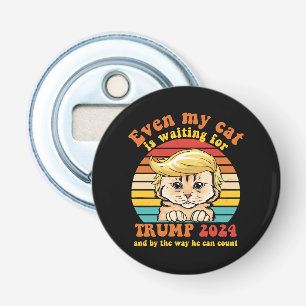 Zelfs Mijn Kat Wacht Op Trump 2024 Kleding Button Flesopener