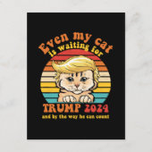 Zelfs mijn kat wacht op Trump 2024 Kleding Informatiekaartje (Voorkant)