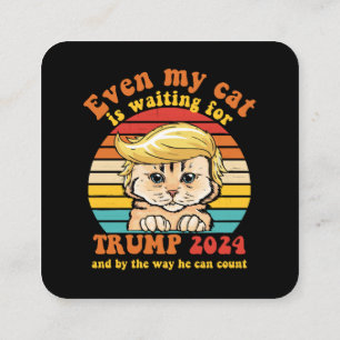 Zelfs Mijn Kat Wacht Op Trump 2024 Kleding Vierkante Visitekaartje