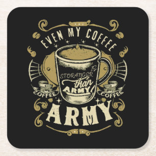 Zelfs mijn koffie is sterker dan het leger kartonnen onderzetters