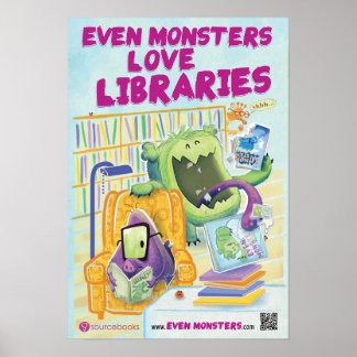 Zelfs Monsters Love Libraries 13-inch x 19-inch po Poster