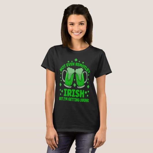 Zelfs niet op afstand Iers Drink bier Drink St Pat T-shirt (Voorkant volledig)