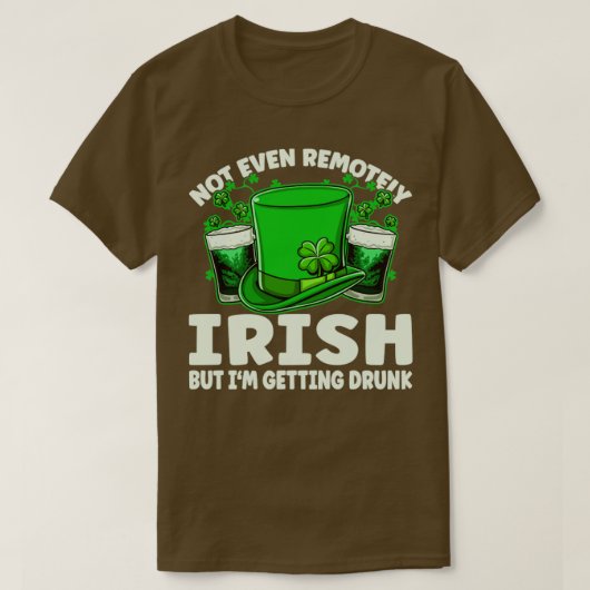 Zelfs niet op afstand Iers Drink bier Drink St Pat T-shirt (Design voorkant)