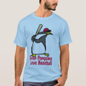 Zelfs pinguïns houden van honkbal t-shirt (Voorkant)