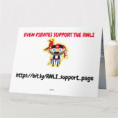 Zelfs Pirates steunt het RNLI Kaart (Achterkant)