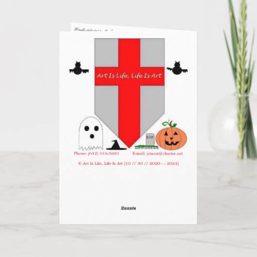 "Zelfs ramen hebben ogen" Hallowe’en Kaart (Achterkant)