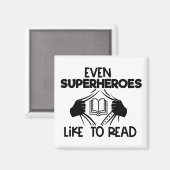 Zelfs superhelden lezen graag de bladwijzer lezen magneet (Voorkant / Achterkant)