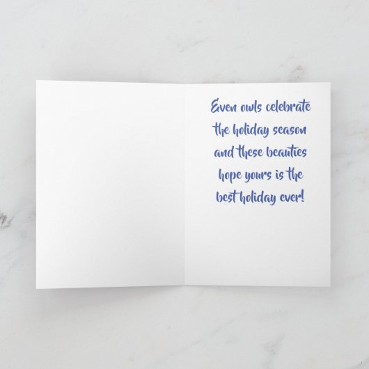ZELFS UILEN VIEREN KERST FEESTDAGEN KAART (Binnen)