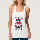 Zelfs Unicorns hebben koffie nodig Funny Pink Unic Tanktop (Voorkant)