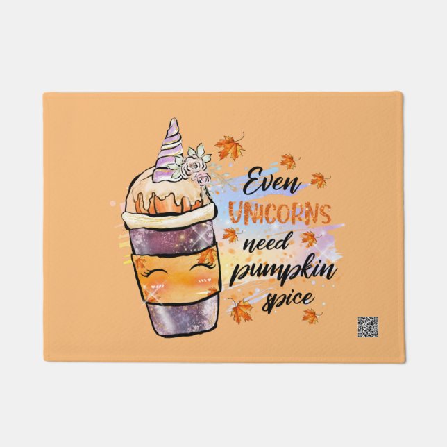 Zelfs Unicorns hebben pompoenen nodig Deurmat (Voorkant)