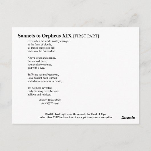 ZELFS WANNEER DE WERELD SNEL VERANDERT BRIEFKAART (Achterkant)