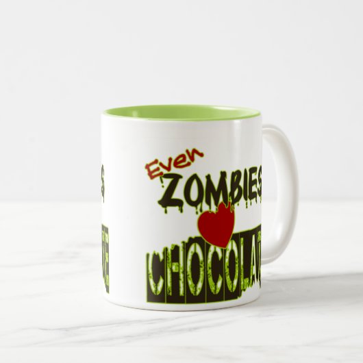 Zelfs Zombies Love Chocolate Mok (Voorkant rechts)