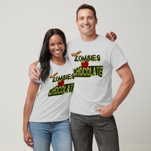 Zelfs Zombies Love Chocolate Tee Shirts (Unisex)