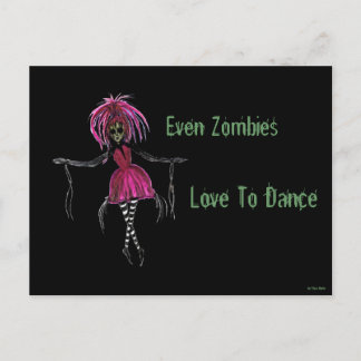 "Zelfs Zombies Love to Dance"-Briefkaart Briefkaart