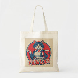 Zelfstandig en fabuleus – Patriotic Cat Canvas tas