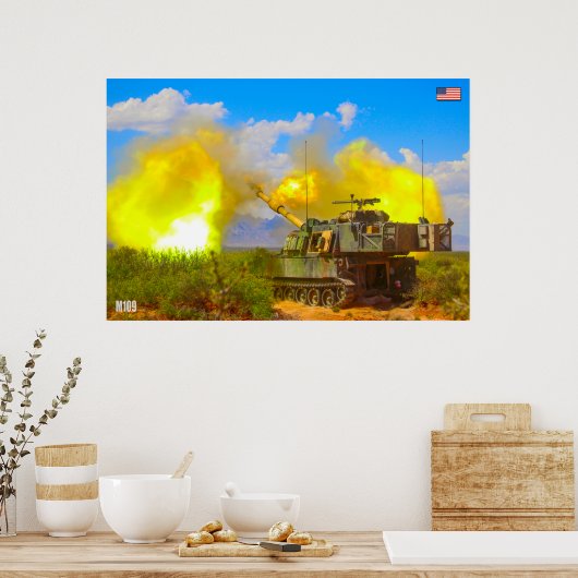 ZELFSTANDIG HOWITZER - M109 Paladin Poster (Keuken)
