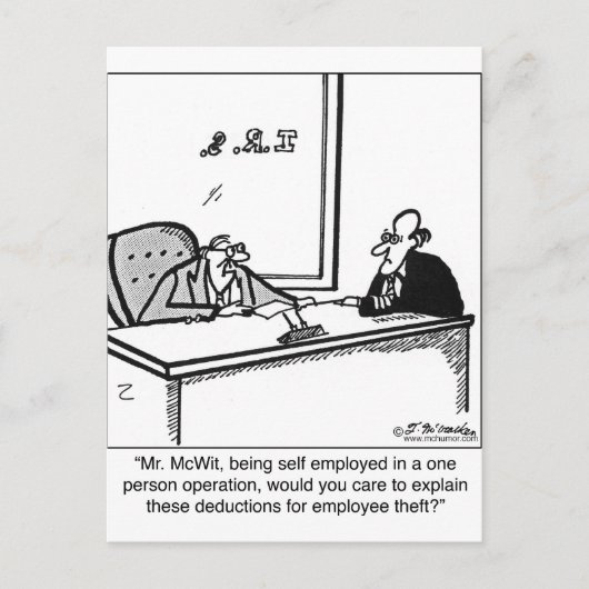 Zelfstandige en werknemersdiefstal briefkaart (Voorkant)