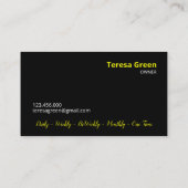 Zelfstandige huisvrouw zwart visitekaartje (Achterkant)