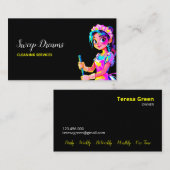 Zelfstandige huisvrouw zwart visitekaartje (Voorkant / Achterkant)