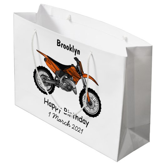 Zelfstandige motorfiets voor gebruik buiten de weg groot cadeauzakje (Achterkant Gekanteld)