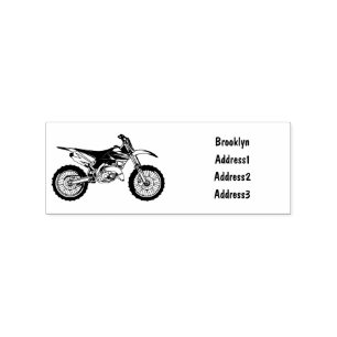 Zelfstandige motorfiets voor gebruik buiten de weg rubberstempel