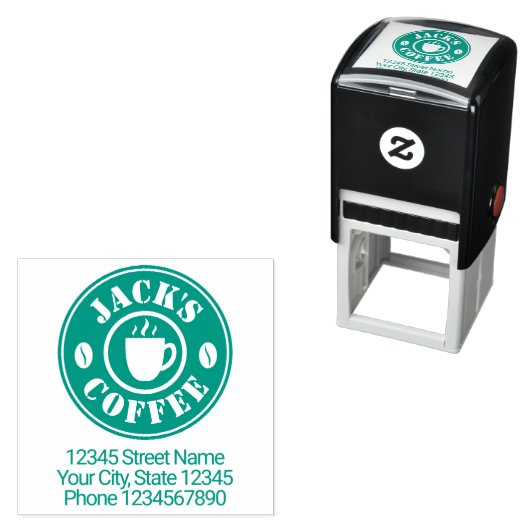 Zelfstandige rubberstempel voor koffiewinkels  zelfinktende stempel (In situ)