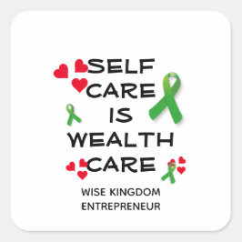 ZELFSTANDIGE ZELFZORG VOOR GEZONDHEIDSZORG VIERKANTE STICKER