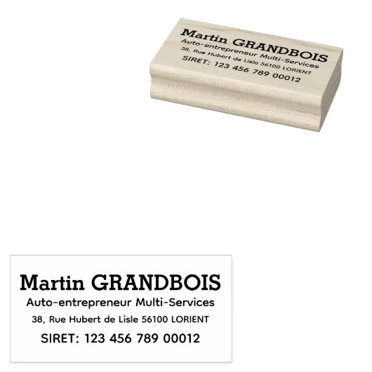 zelfstandige zonder personeel 3 regels rubberstempel (Gestempeld)