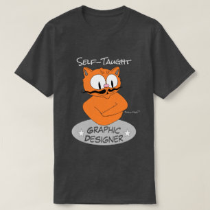 zelfstudie GRAFISCH ONTWERPER Snor Kat T-shirt