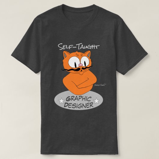 zelfstudie GRAFISCH ONTWERPER Snor Kat T-shirt (Design voorkant)
