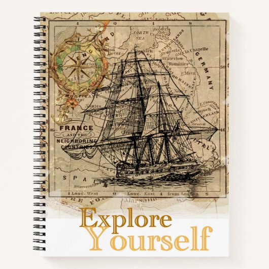 Zelfverbetering Quote Ontdek jezelf elegant Notitieboek (Voorkant)