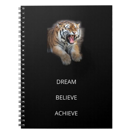 Zelfverbetering Succes Modern Elegant Tiger Cool Notitieboek (Voorkant)