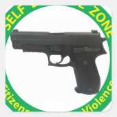 Zelfverdediging zone-geweld vierkante sticker (Voorkant)