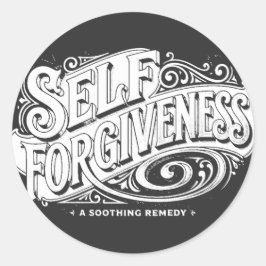 zelfvergeving ronde sticker