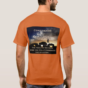 Zelfvertrouwen met originele wandelfoto Sinaasappe T-shirt