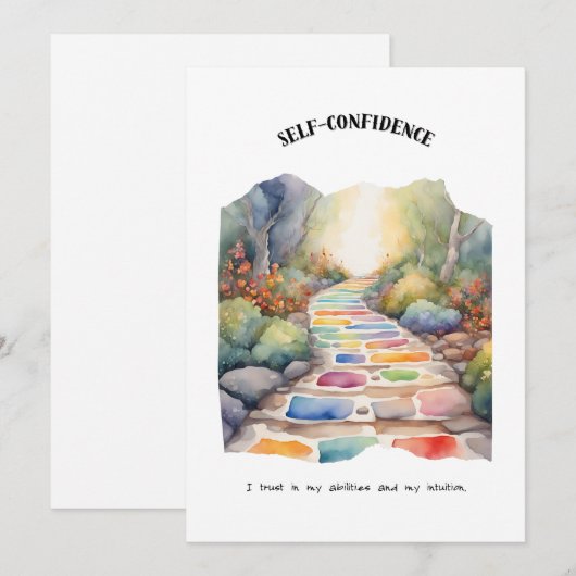 Zelfvertrouwen positieve affirmatie Kaart (Voorkant / Achterkant)