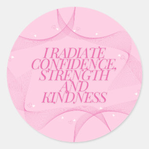 Zelfvertrouwen, Vriendelijkheid, Spiritueel, Inspi Ronde Sticker