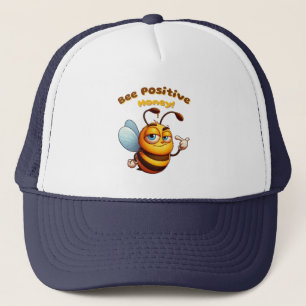 Zelfverzekerd geel Cartoon hommel ontwerp Trucker Pet