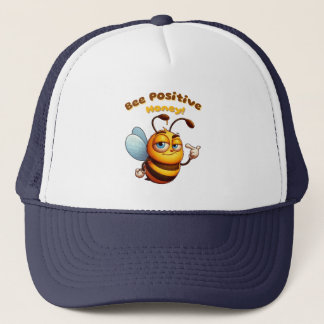 Zelfverzekerd geel Cartoon hommel ontwerp Trucker Pet