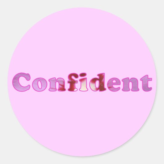 Zelfverzekerd gespeld met roze bloemen Stickers (Voorkant)