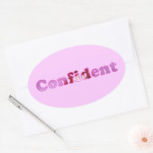 Zelfverzekerd gespeld met roze bloemetjes Ovale St Sticker (Envelop)