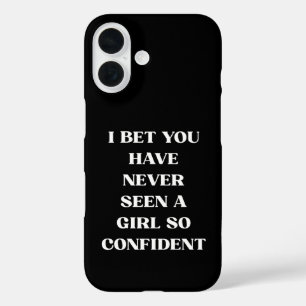 Zelfverzekerd Meisje Quote Zwart Citaat, Feministi iPhone 16 Hoesje