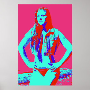 Zelfverzekerd rood bikinimeisje poster