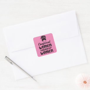 Zelfverzekerd Vrouwen Empower Vrouwen Quote Femini Vierkante Sticker