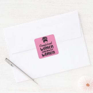 Zelfverzekerd Vrouwen Empower Vrouwen Quote Femini Vierkante Sticker