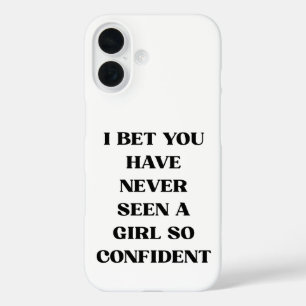 Zelfverzekerd Zelfbewust Meisje Citaat Typografie iPhone 16 Hoesje