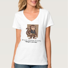 Zelfverzekerde Aap – Minimalistische Kalm Leven St T-shirt